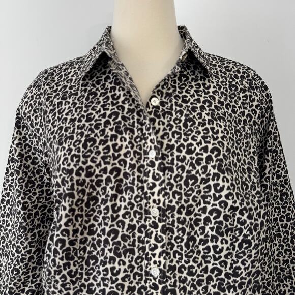 Talbots Wrinkle-Resistant Button Up Long Sleeve Shirt Top Stretch 14WP NWT - Picture 3 of 11